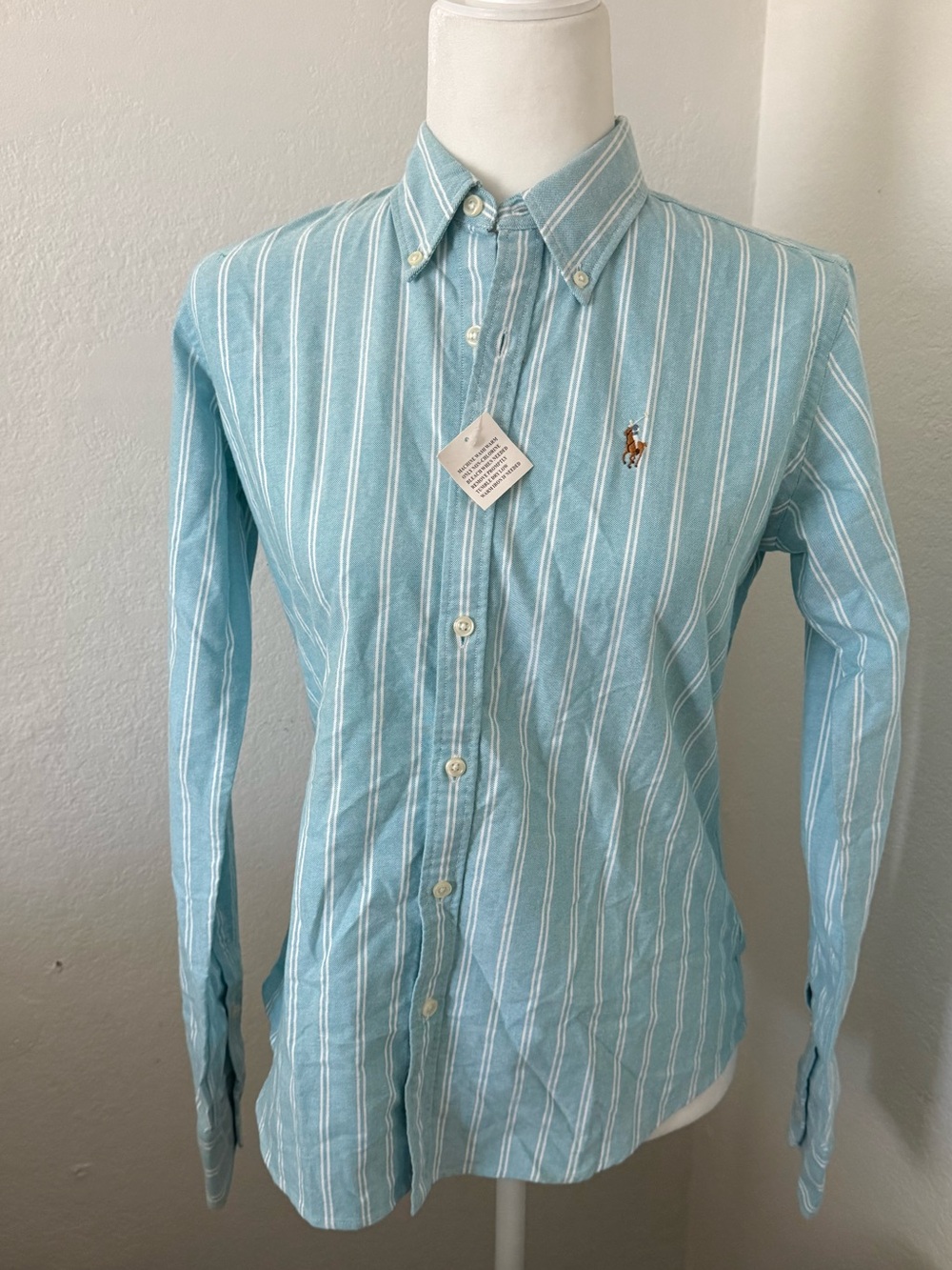 Ralph Lauren Aqua Stripe Button-Down Shirt